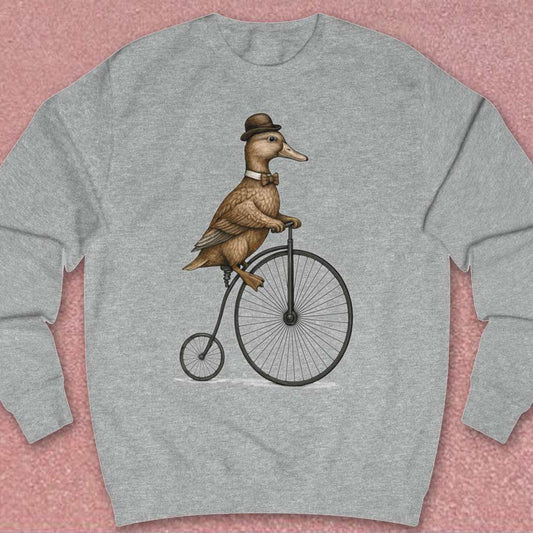 Eend op antieke fiets Sweater