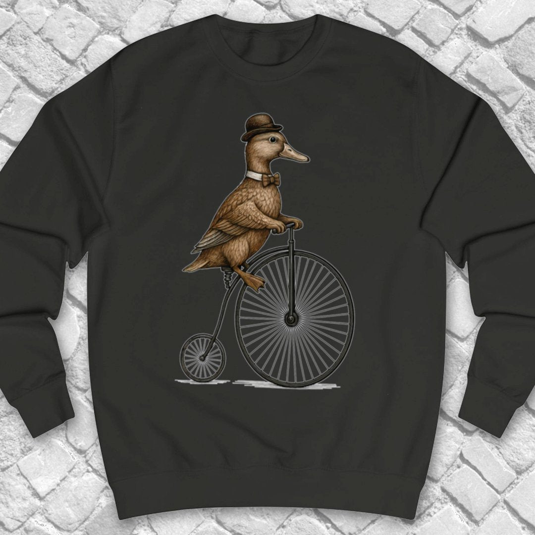 Eend op antieke fiets Sweater