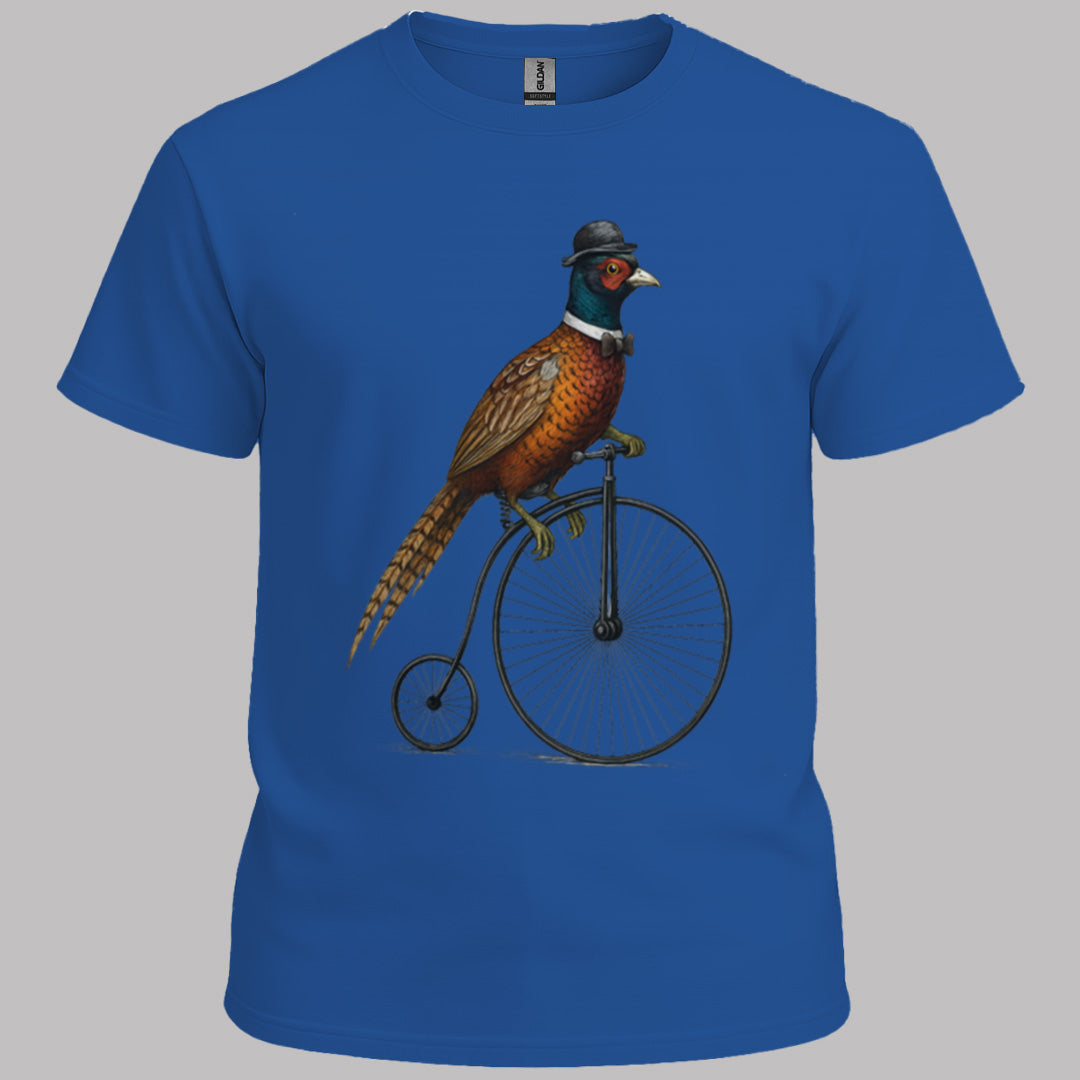 Fazant op antieke fiets T‑Shirt