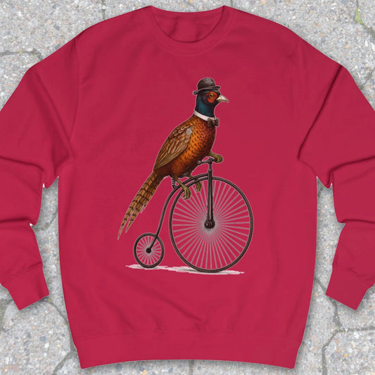 Fazant op antieke fiets Sweater