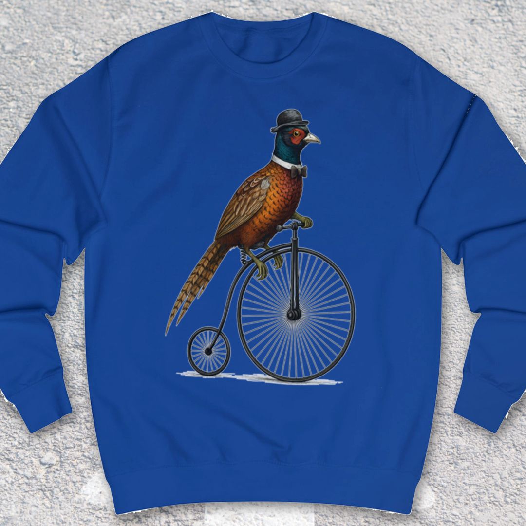 Fazant op antieke fiets Sweater