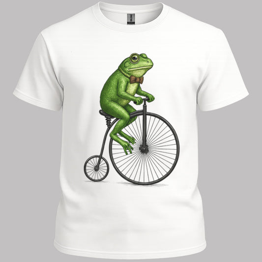 Kikker op antieke fiets T‑Shirt