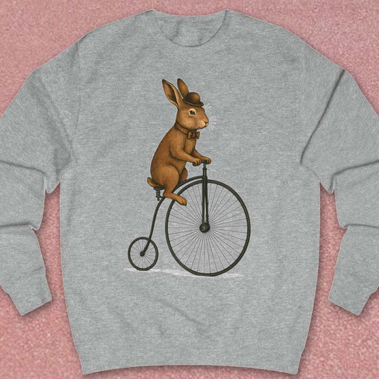 Konijn op antieke fiets Sweater