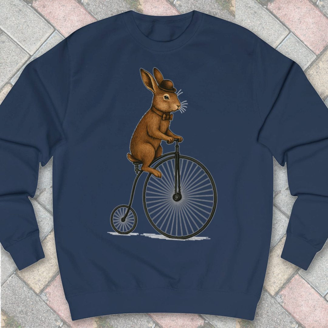 Konijn op antieke fiets Sweater
