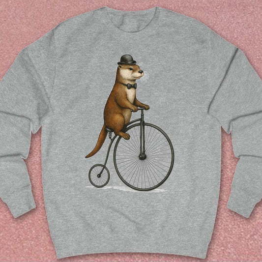 Otter op antieke fiets Sweater