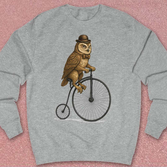 Uil op antieke fiets Sweater