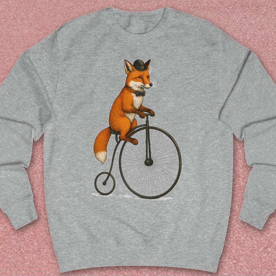 Vos op antieke fiets Sweater