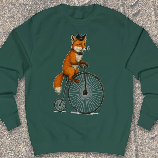 Vos op antieke fiets Sweater