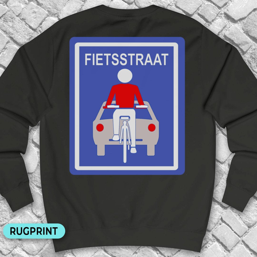 Fietsstraat rugprint Sweater