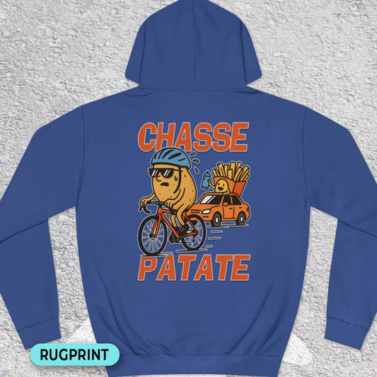Chasse Patate met bezemwagen (rood) rugprint Hoodie