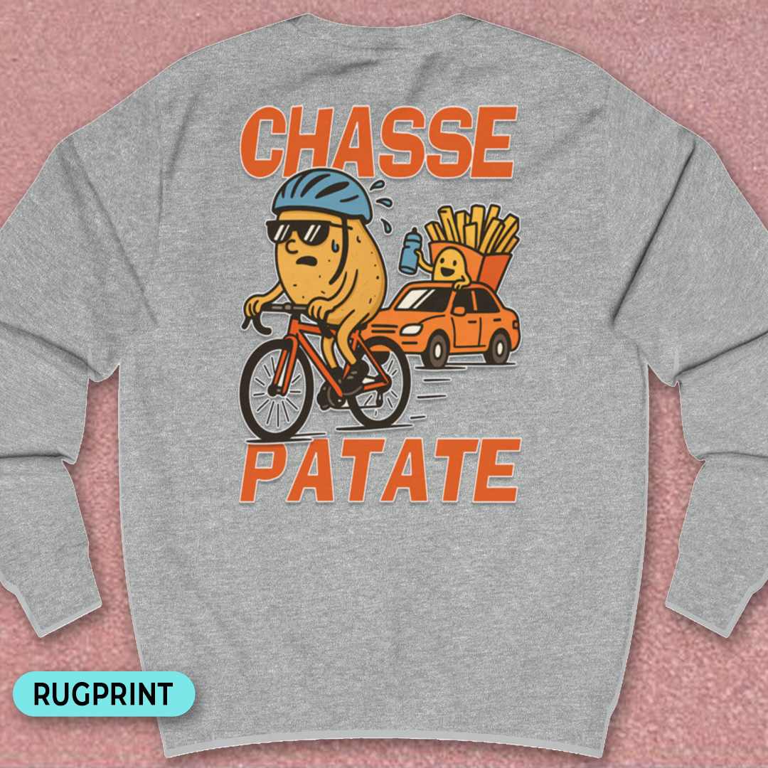Chasse Patate met bezemwagen (rood) rugprint Sweater