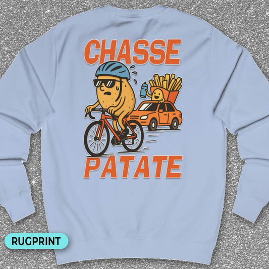 Chasse Patate met bezemwagen (rood) rugprint Sweater