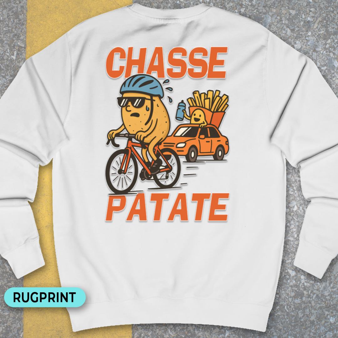 Chasse Patate met bezemwagen (rood) rugprint Sweater