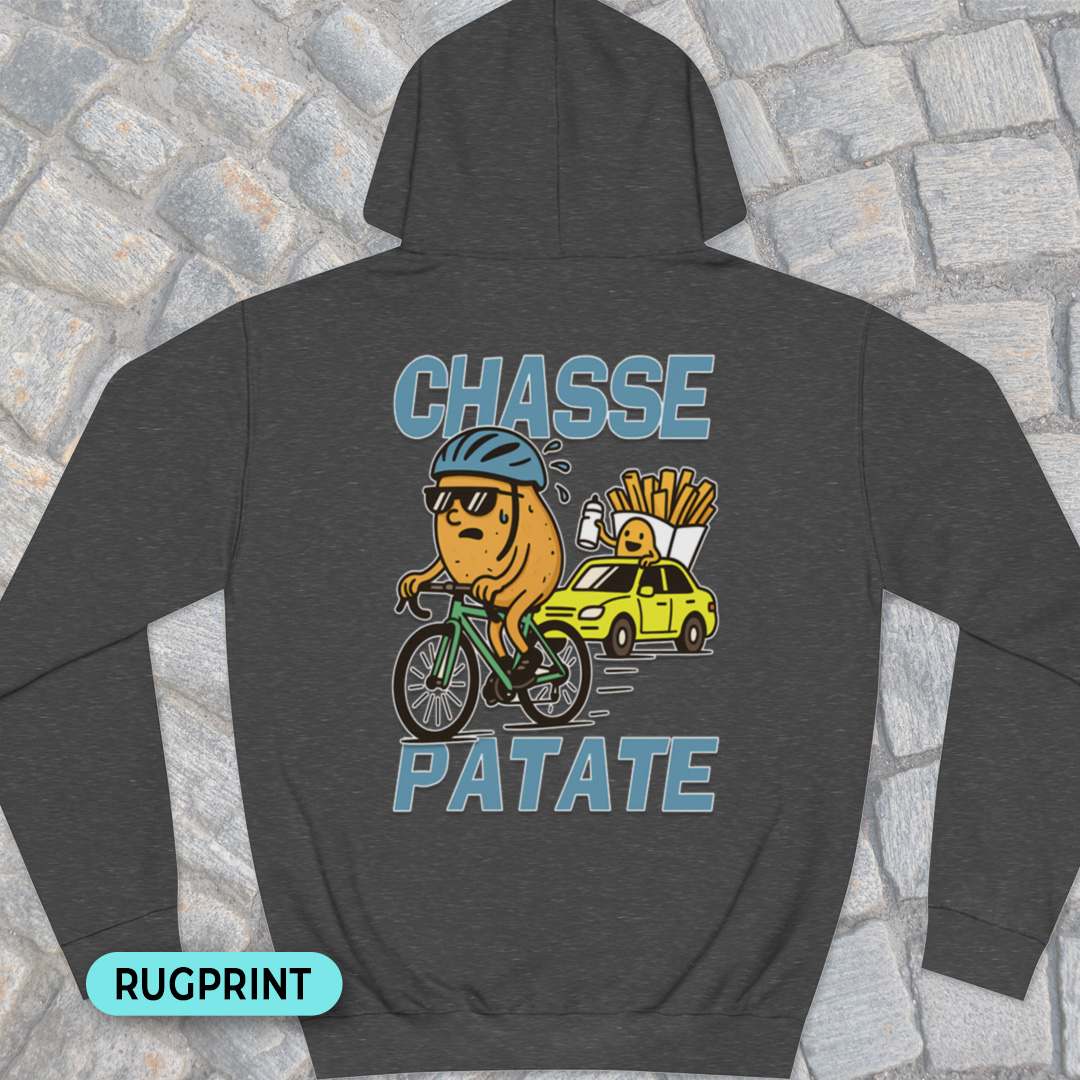 Chasse Patate bezemwagen (blauw) rugprint Hoodie