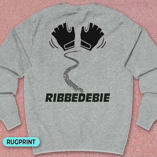 Ribbedebie zwaaien rugprint Sweater