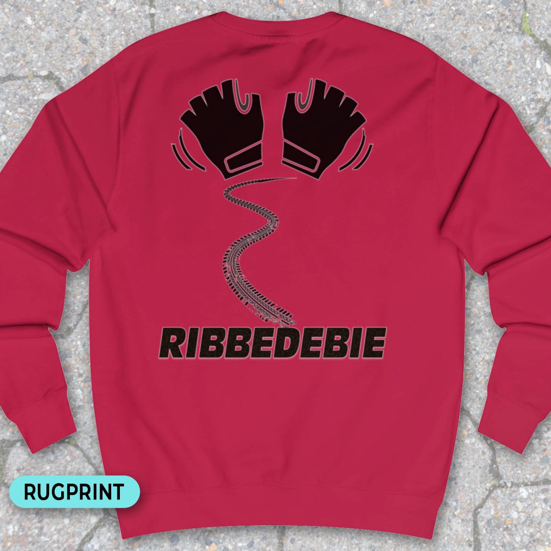 Ribbedebie zwaaien rugprint Sweater