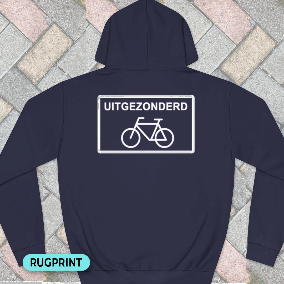 Uitgezonderd fietsers rugprint Hoodie