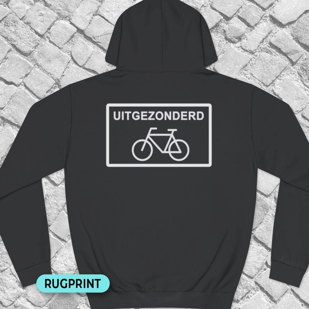 Uitgezonderd fietsers rugprint Hoodie