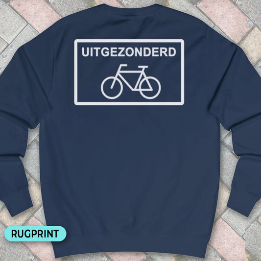 Uitgezonderd fietsers rugprint Sweater