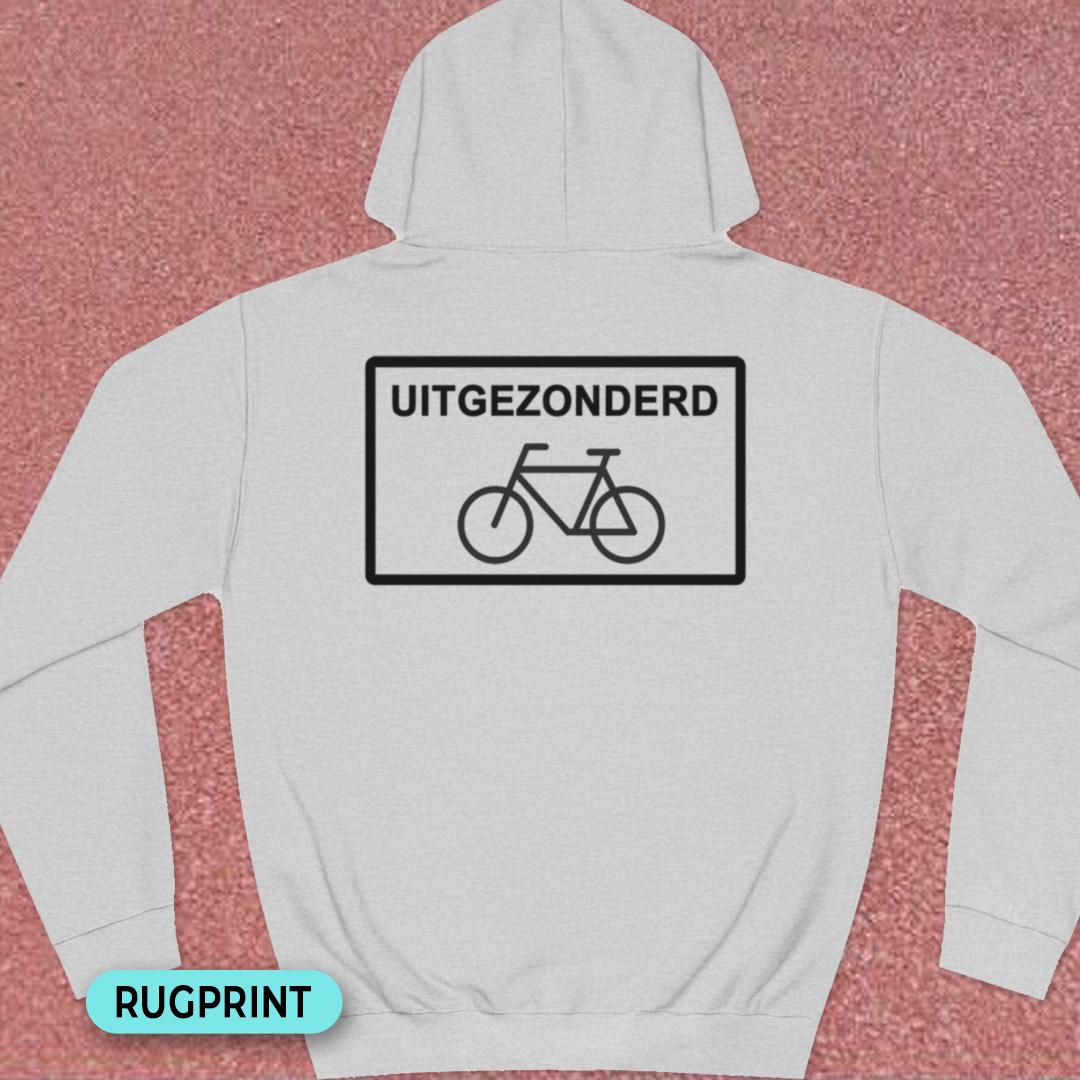 Uitgezonderd fietsers rugprint Hoodie