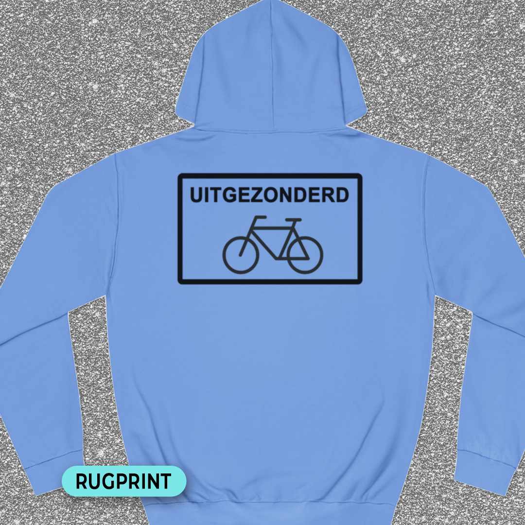 Uitgezonderd fietsers rugprint Hoodie