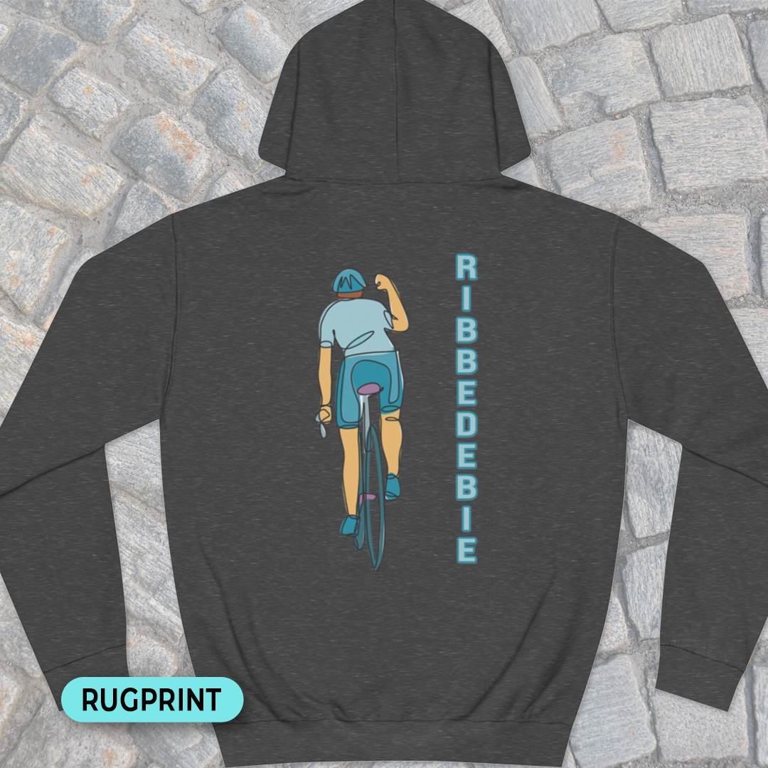Ribbedebie verticaal rugprint Hoodie