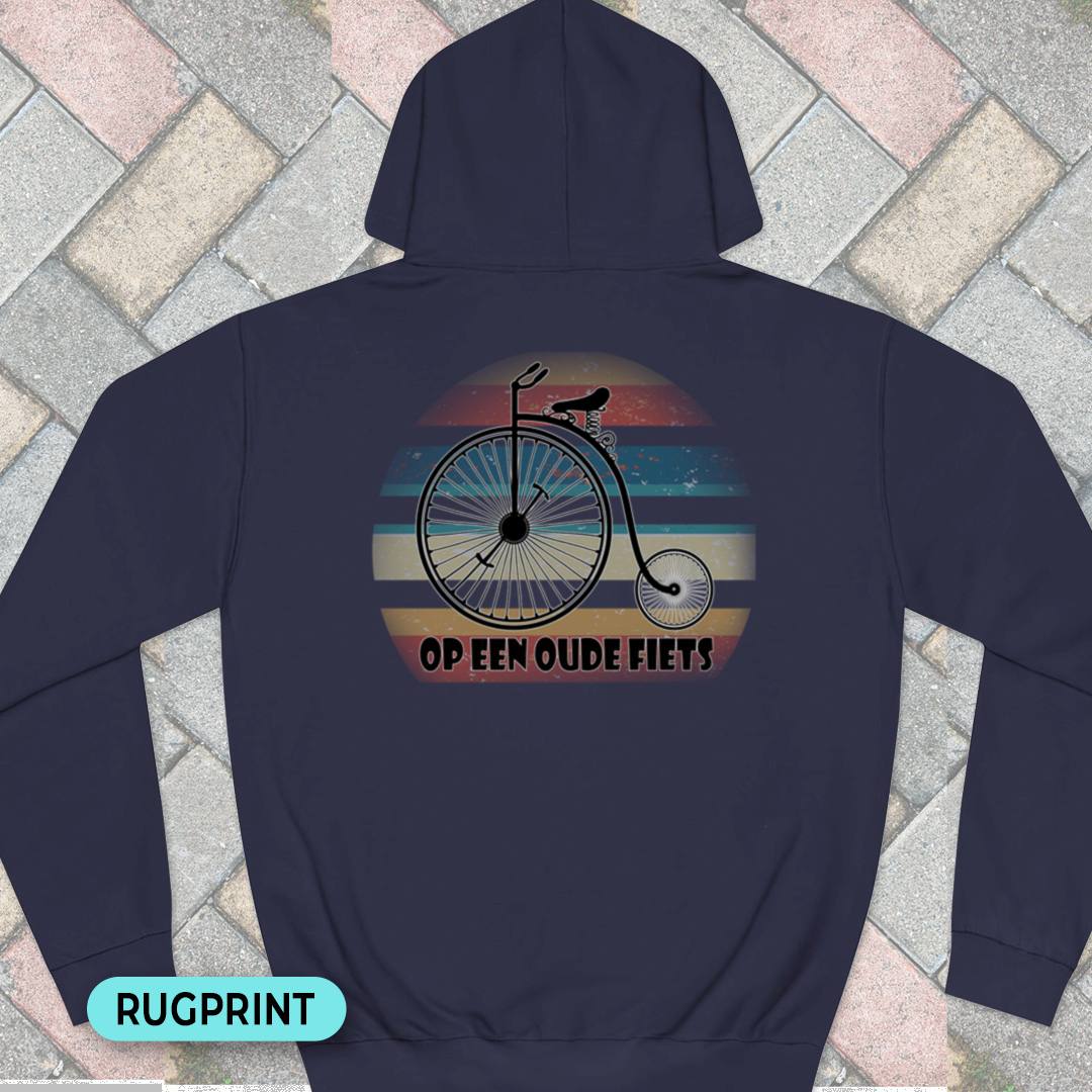 Op een oude fiets rugprint Hoodie