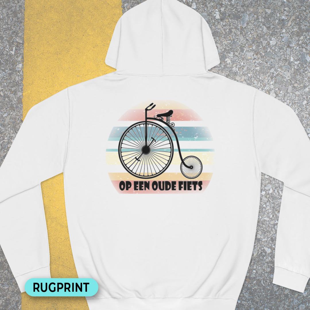 Op een oude fiets rugprint Hoodie