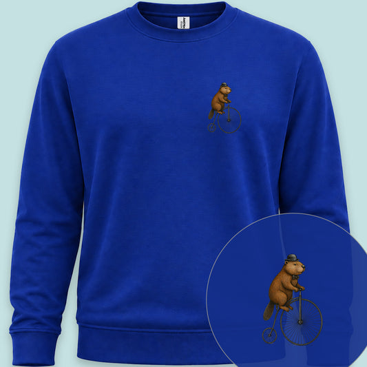 Bever op antieke fiets Sweater