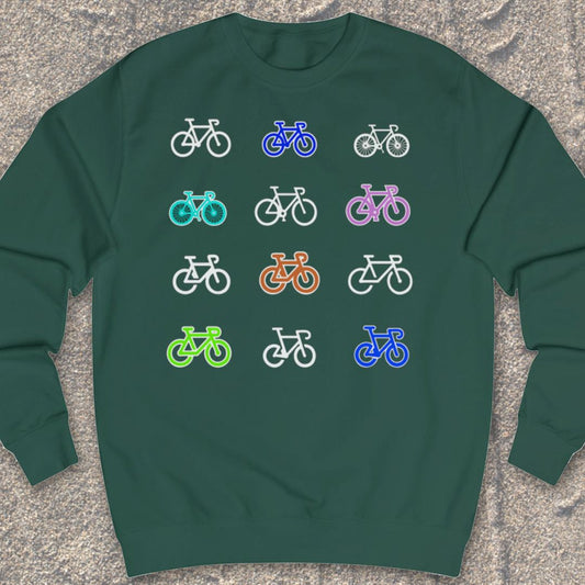 Gekleurde fietsen Sweater