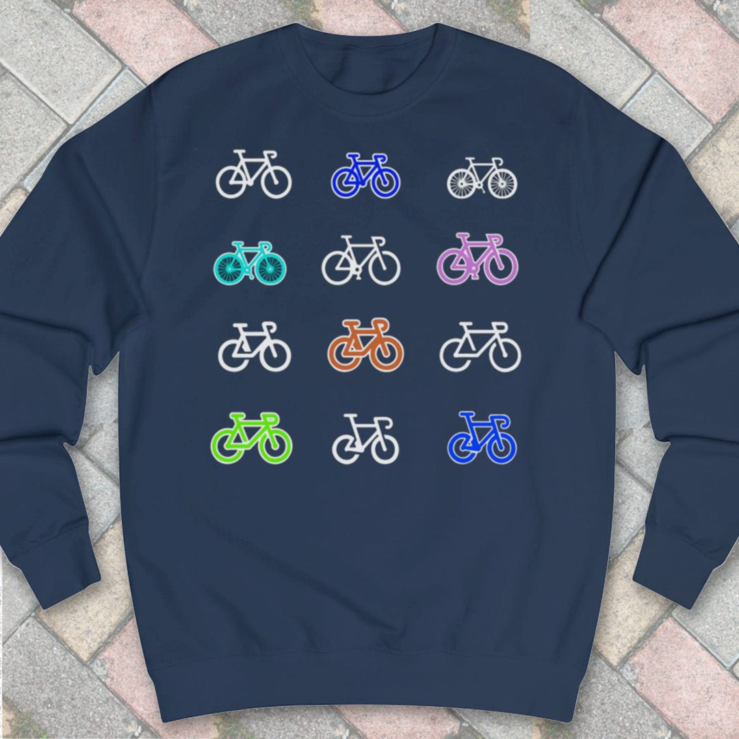 Gekleurde fietsen Sweater