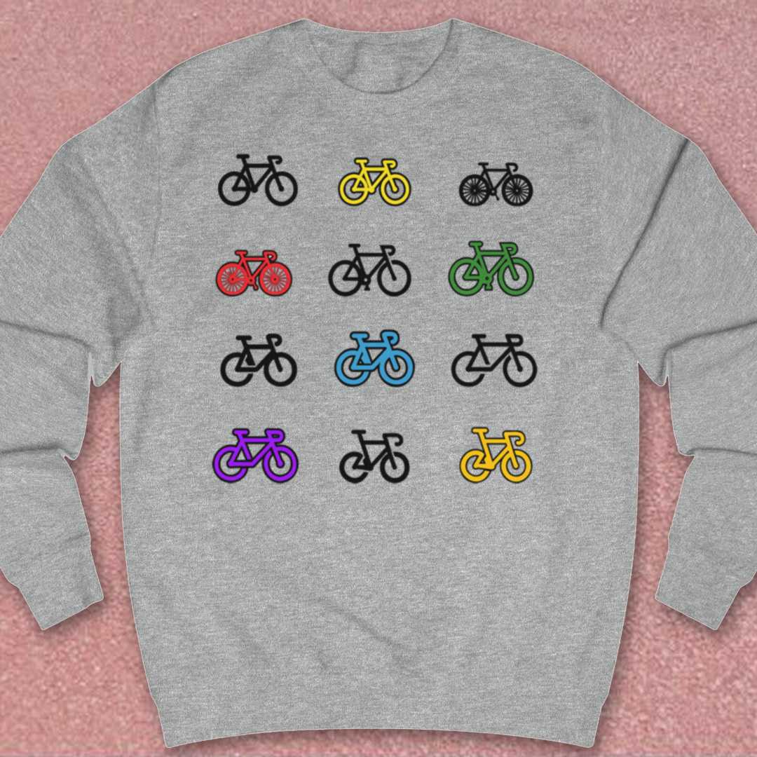 Gekleurde fietsen Sweater