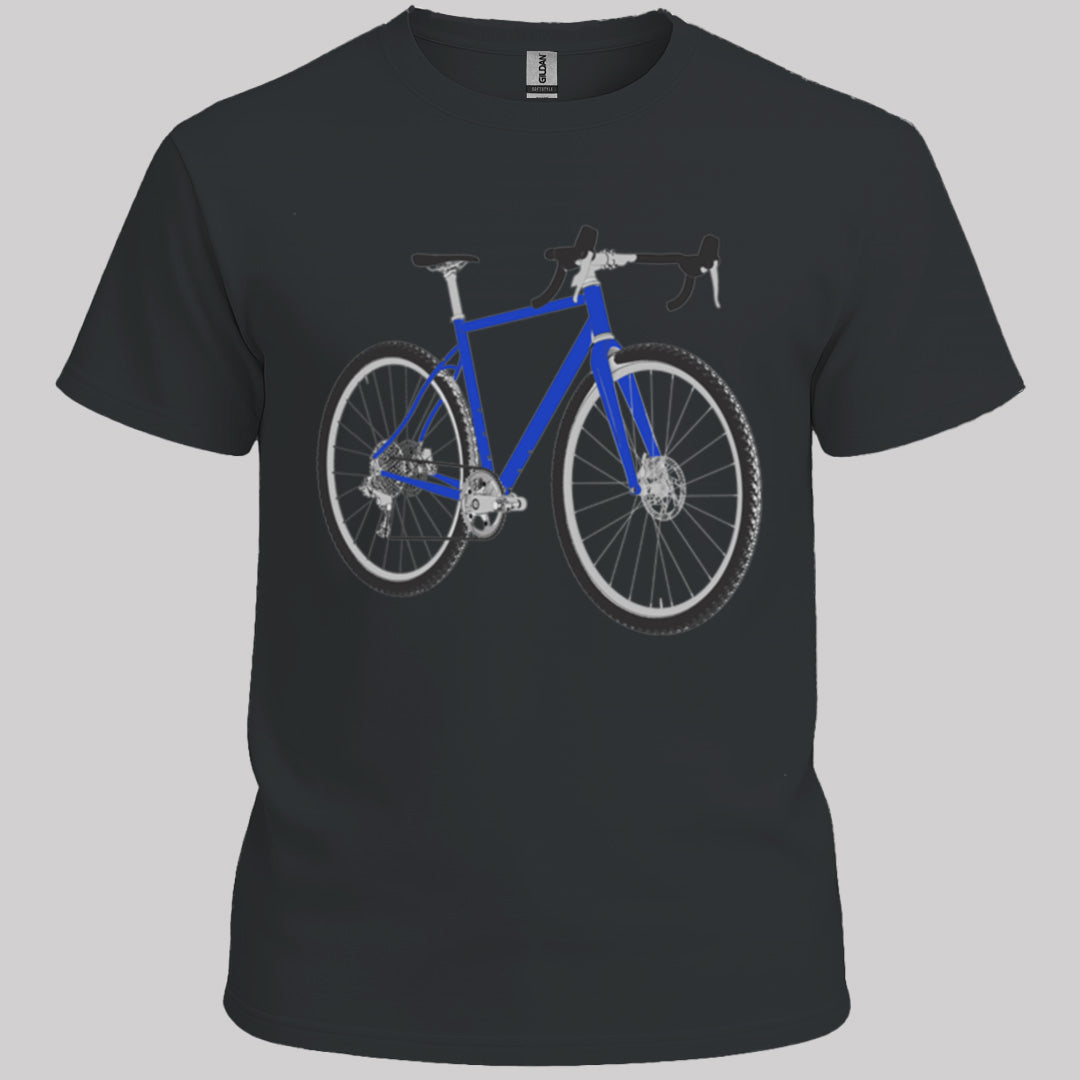 Gravelbike blauw T‑Shirt