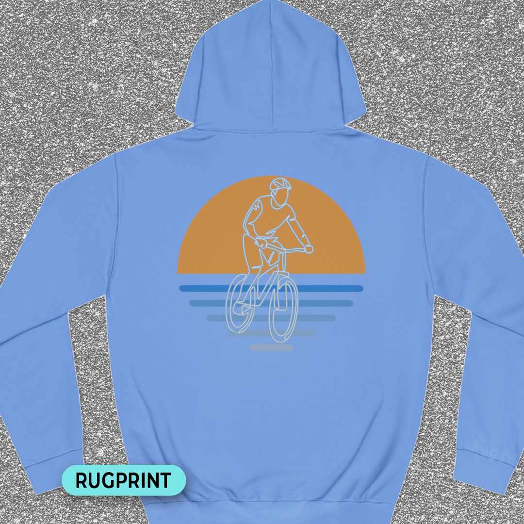 MTB zonsondergang rugprint Hoodie
