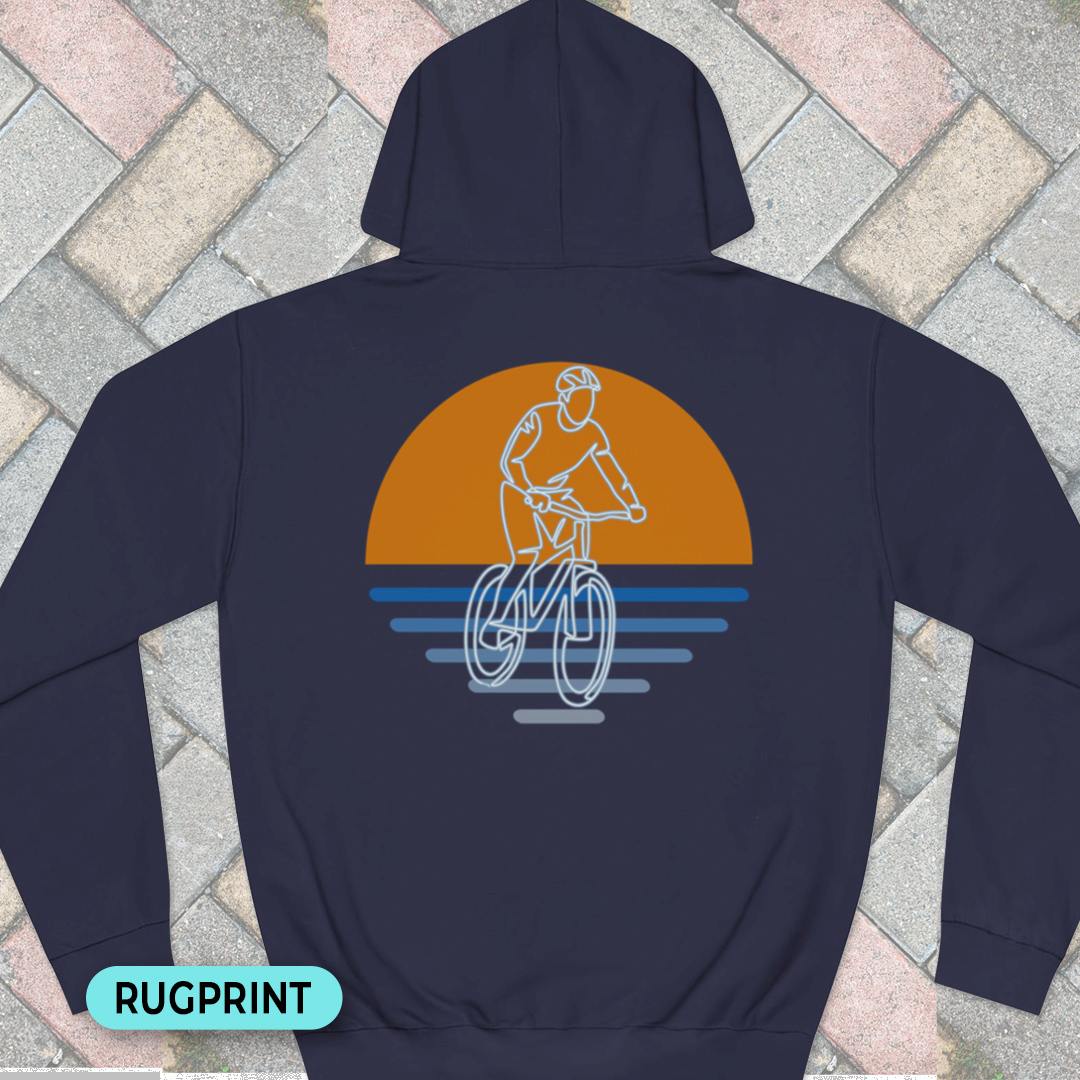 MTB zonsondergang rugprint Hoodie