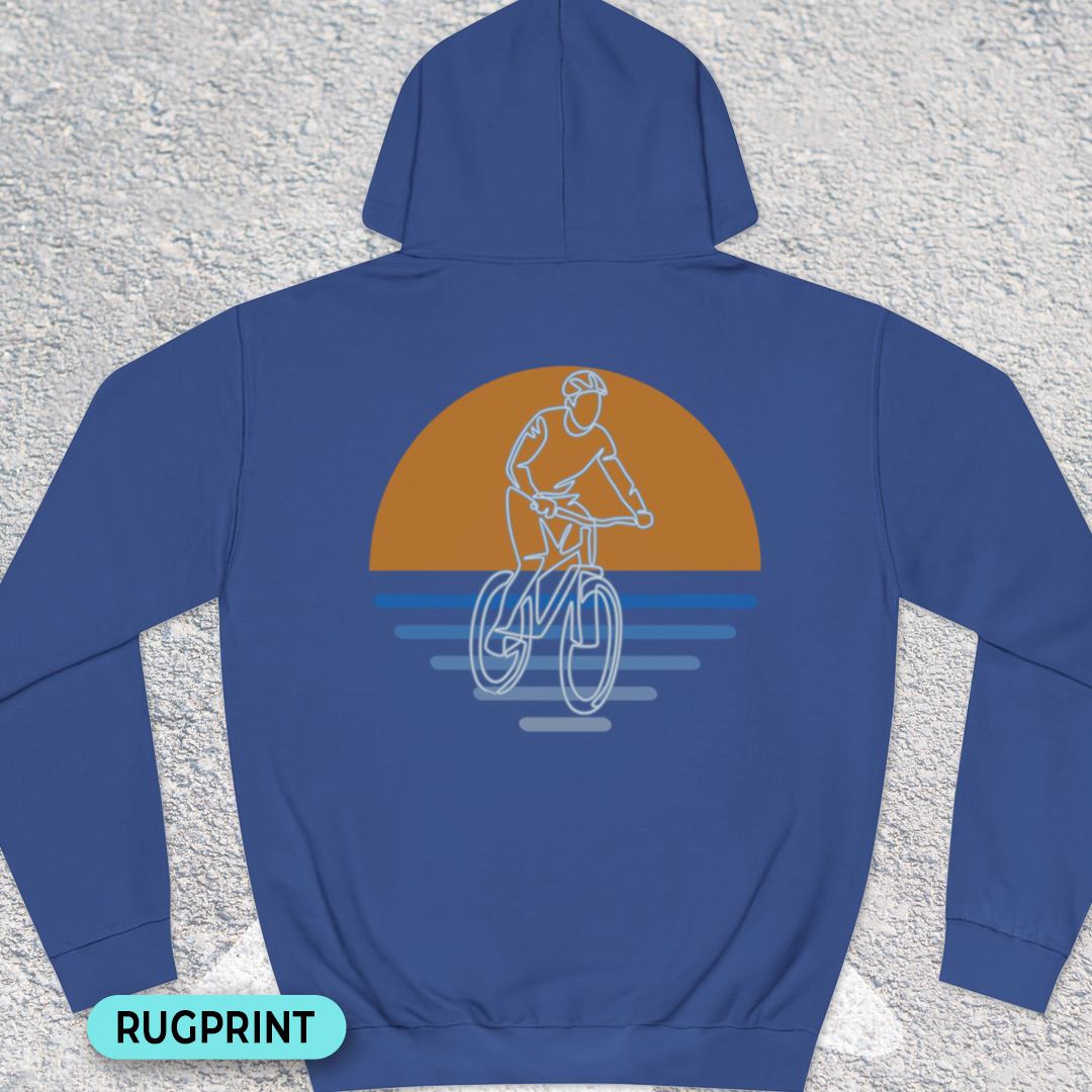 MTB zonsondergang rugprint Hoodie