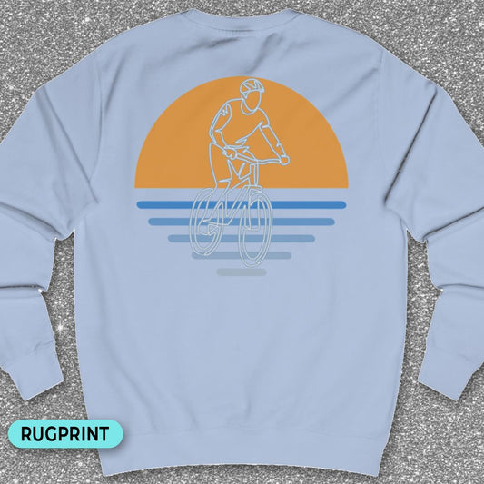 MTB zonsondergang rugprint Sweater