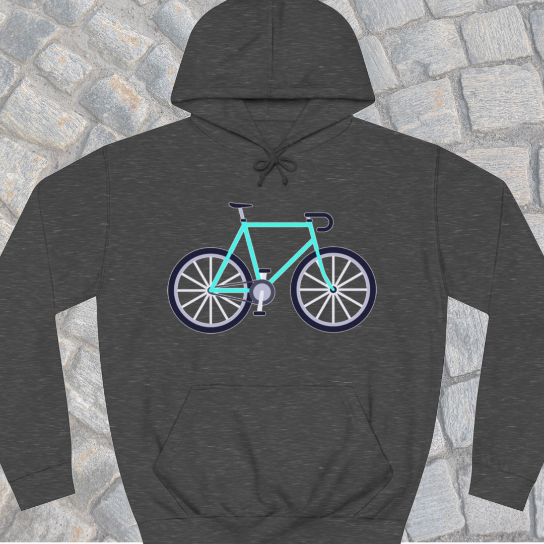 Hoodie Vélo de course turquoise
