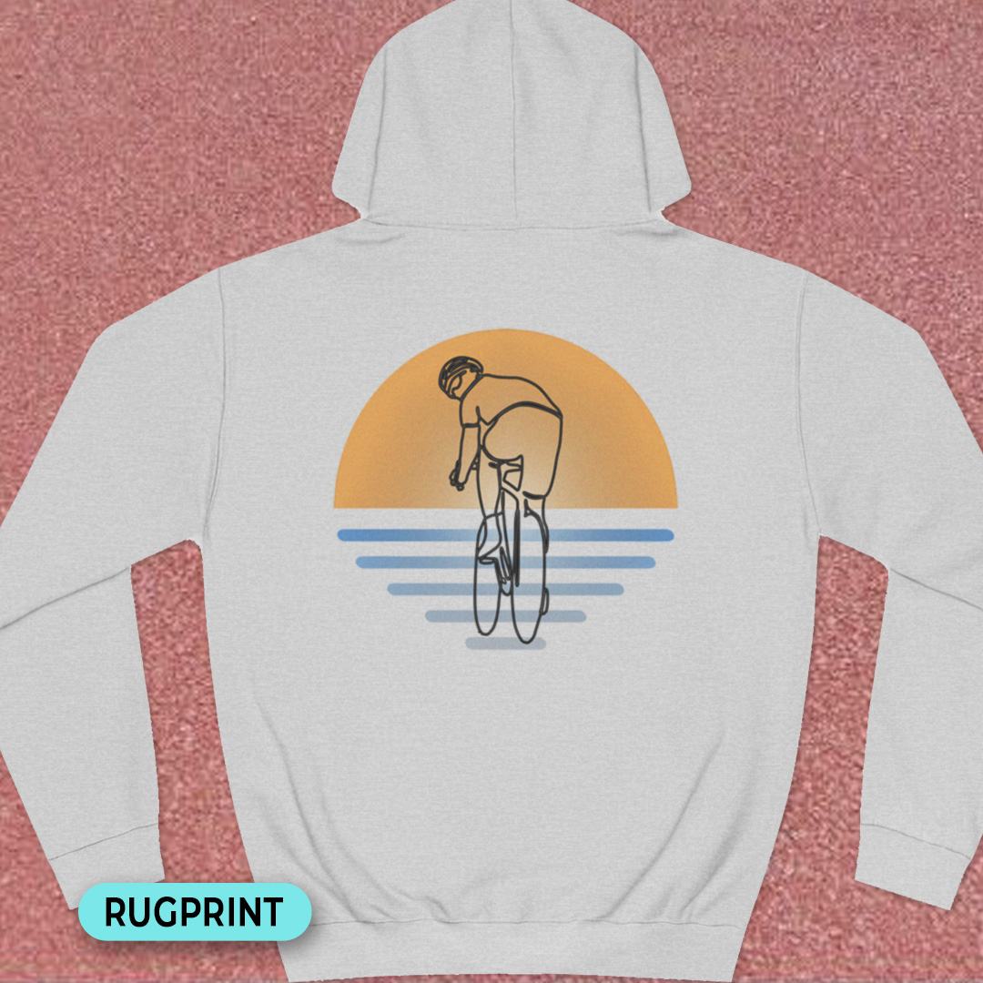 Koersfietser zonsondergang rugprint Hoodie