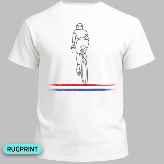 Wielrenner Nederlandse driekleur rugprint T‑Shirt