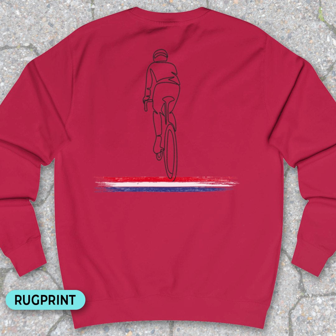 Wielrenner Nederlandse driekleur rugprint Sweater