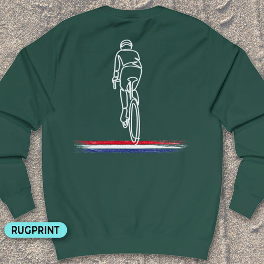 Wielrenner Nederlandse driekleur rugprint Sweater