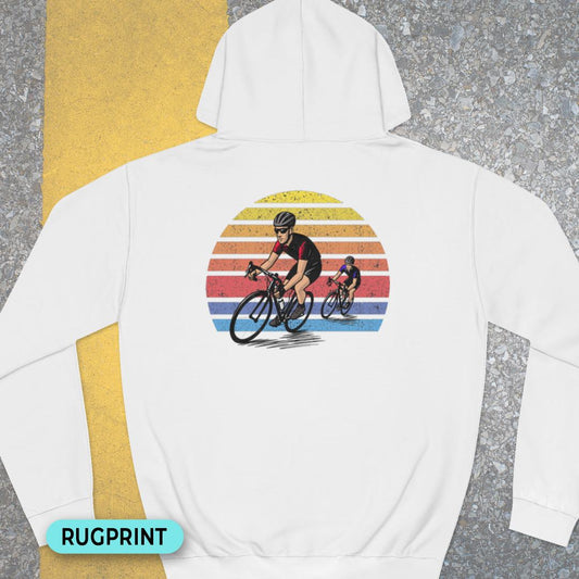 Wielrenners retro zon rugprint Hoodie
