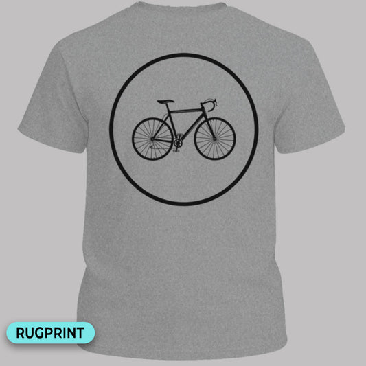 Racefietspad zwart rugprint T‑Shirt