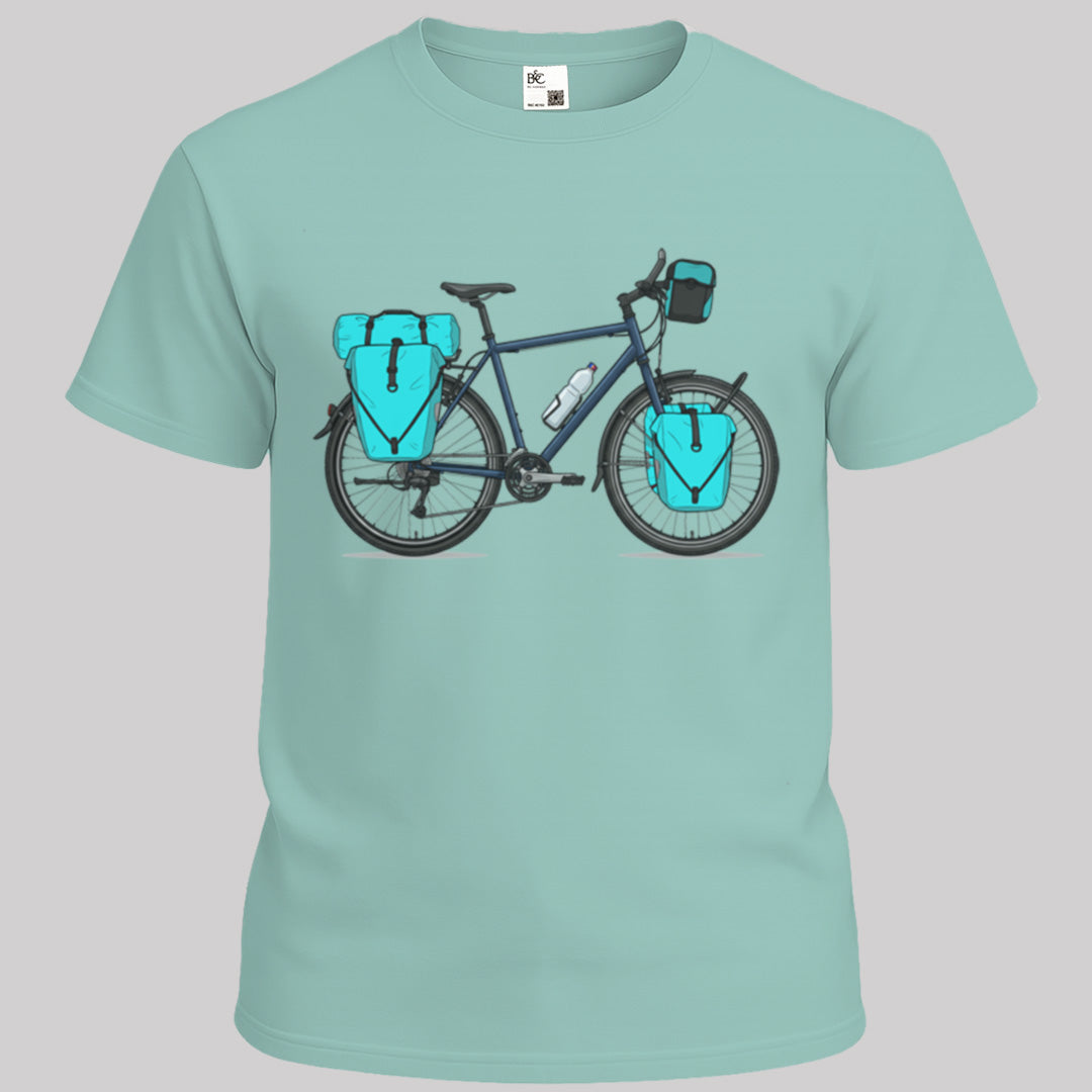 Fiets met tassen T-shirt