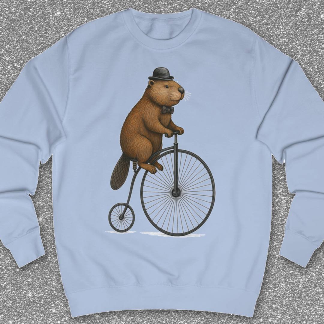 Bever op antieke fiets Sweater