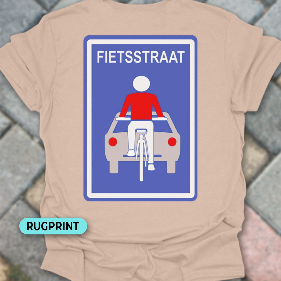 Fietsstraat rugprint T‑Shirt