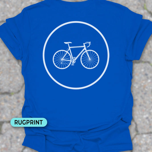 Racefietspad wit rugprint T‑Shirt