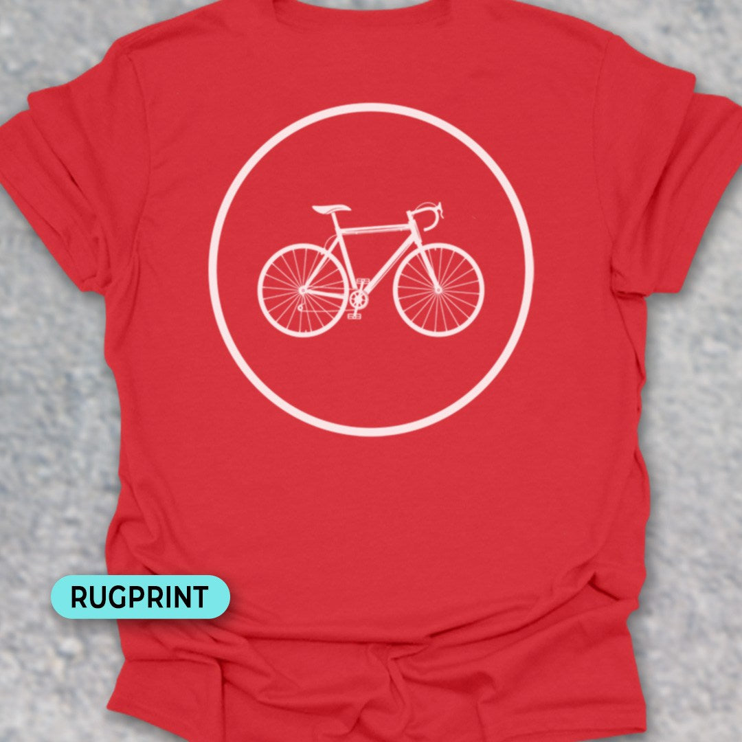 Racefietspad wit rugprint T‑Shirt