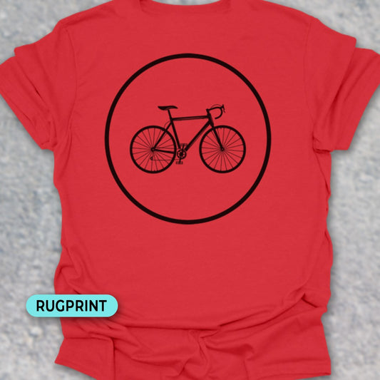 Racefietspad zwart rugprint T‑Shirt
